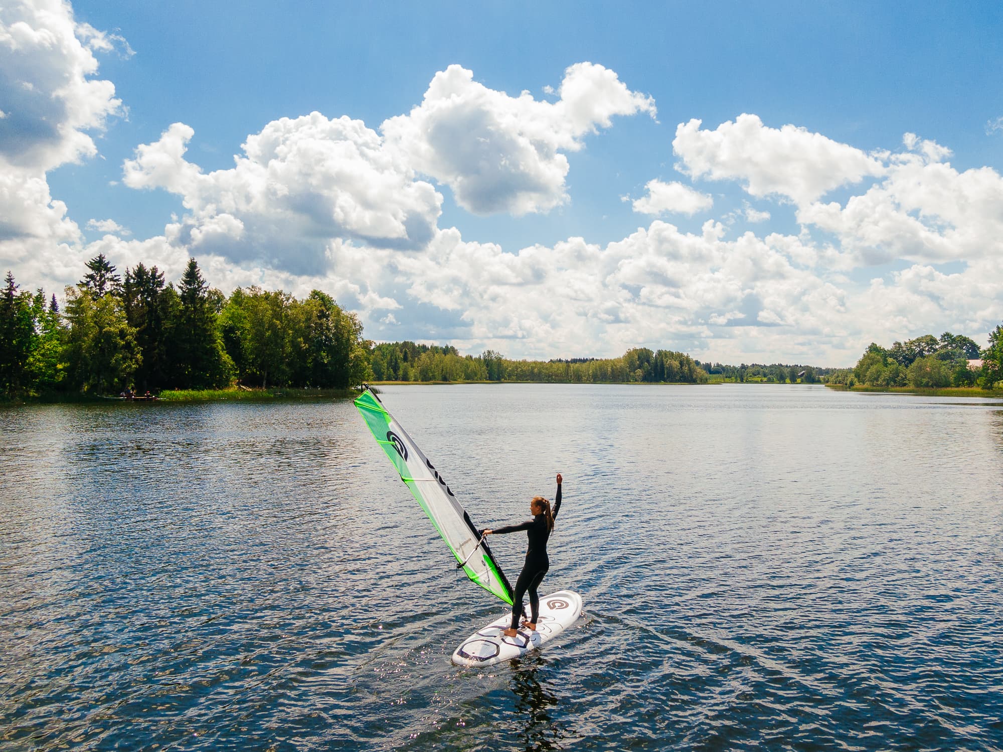 Paddling on Lake Nõuni on a calm day